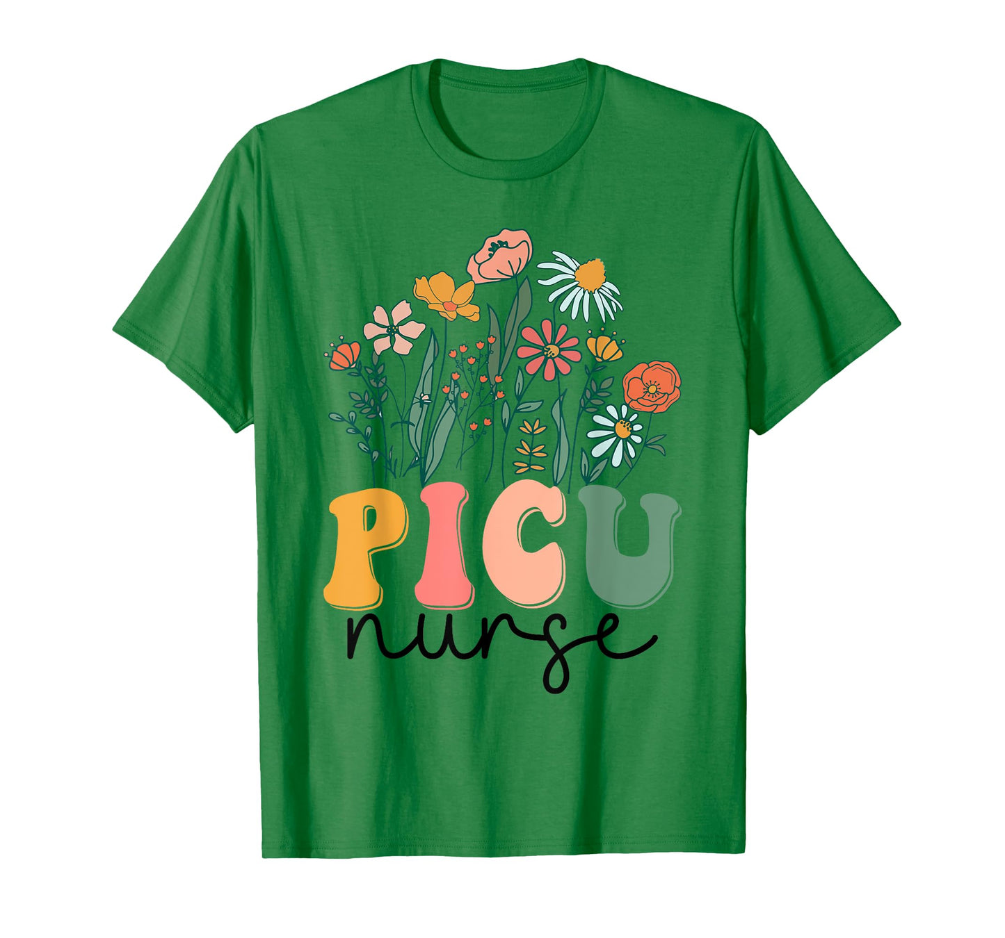 Groovy Wildflower Picu Nurse Tees T-Shirt