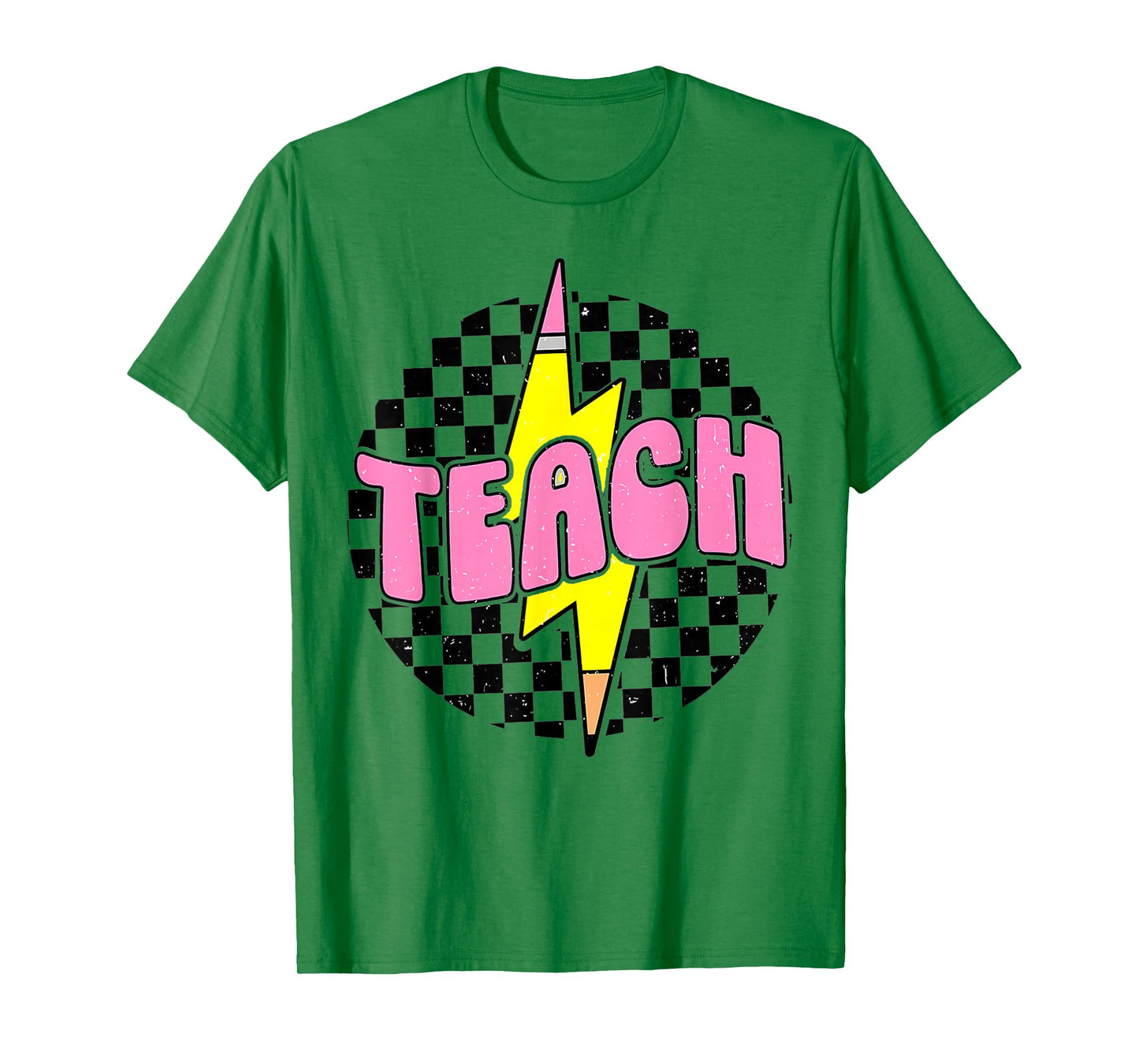 Teach Pencil Lightning Bolt Retro Back To School for Teacher T-Shirt
