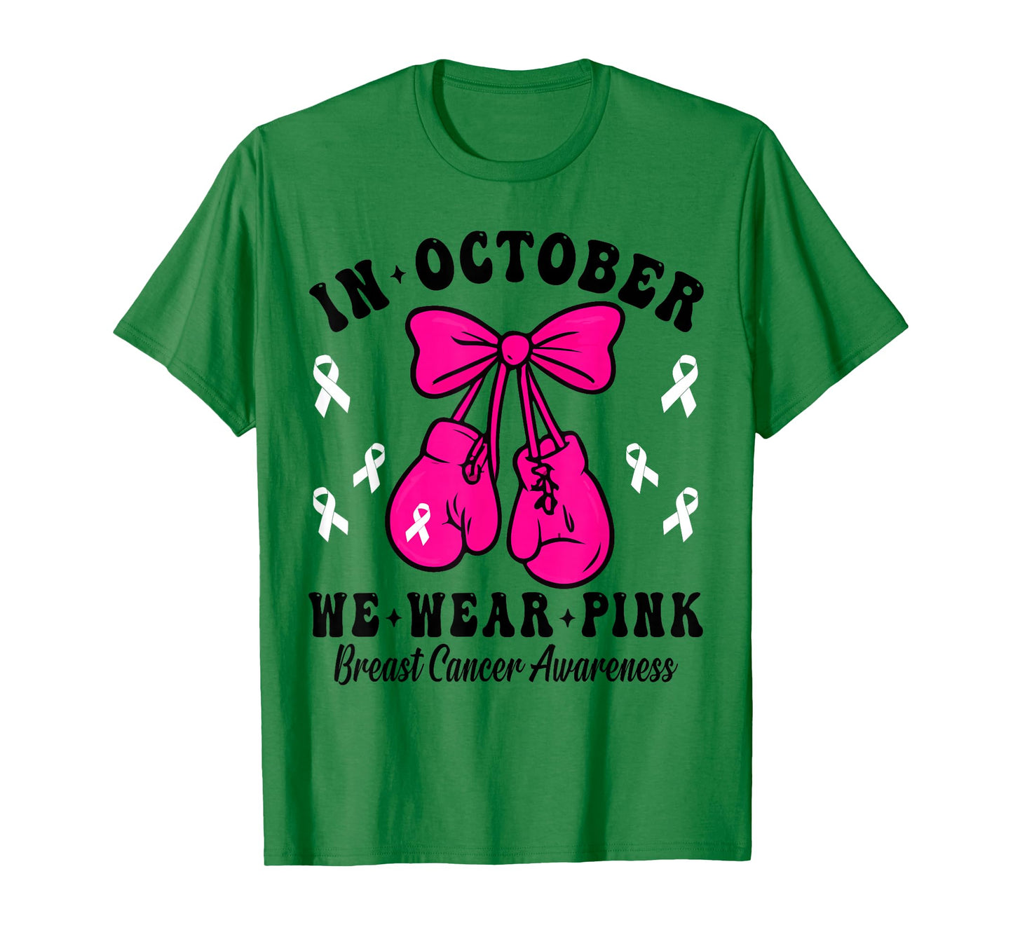 Breast Cancer Awareness in October We Wear Pink Coquette Bow T-Shirt