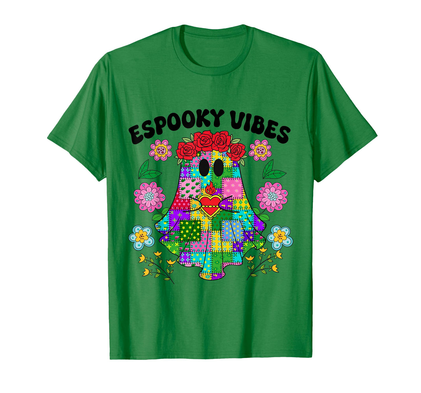 Espooky Vibes, Mexican Ghost Flowers Halloween, Spooky Vibes T-Shirt