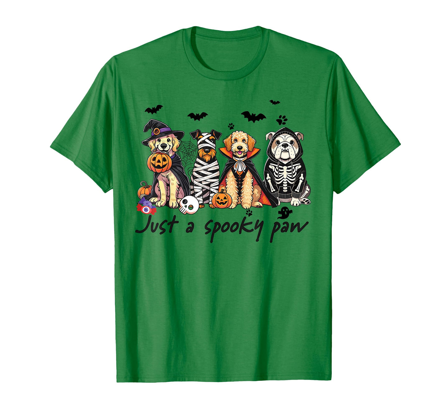 Just A Spooky Paw Halloween Dog Men Women T-Shirt