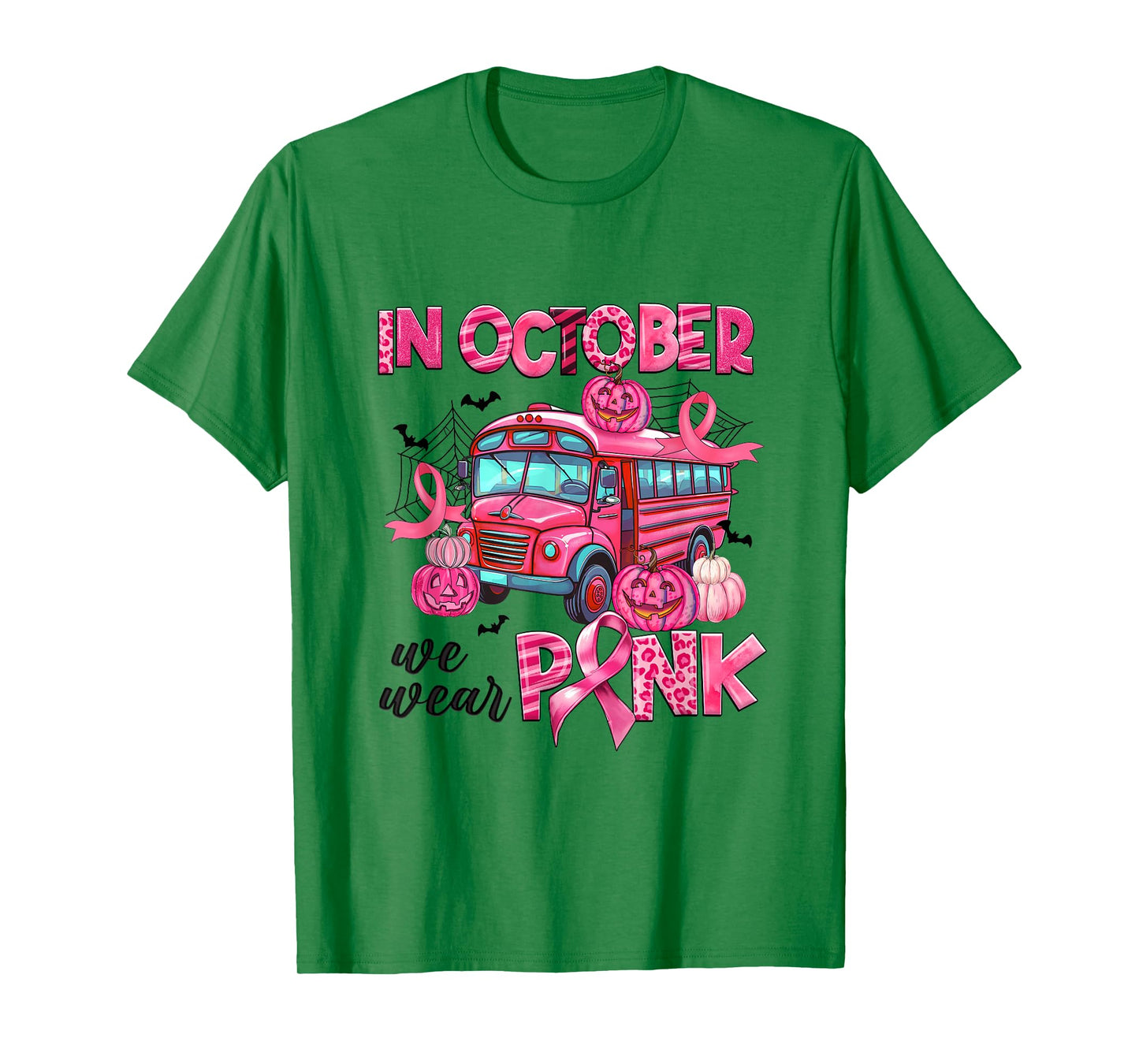 In October We Wear Pink Bus Driver Leopard Breast Cancer T-Shirt