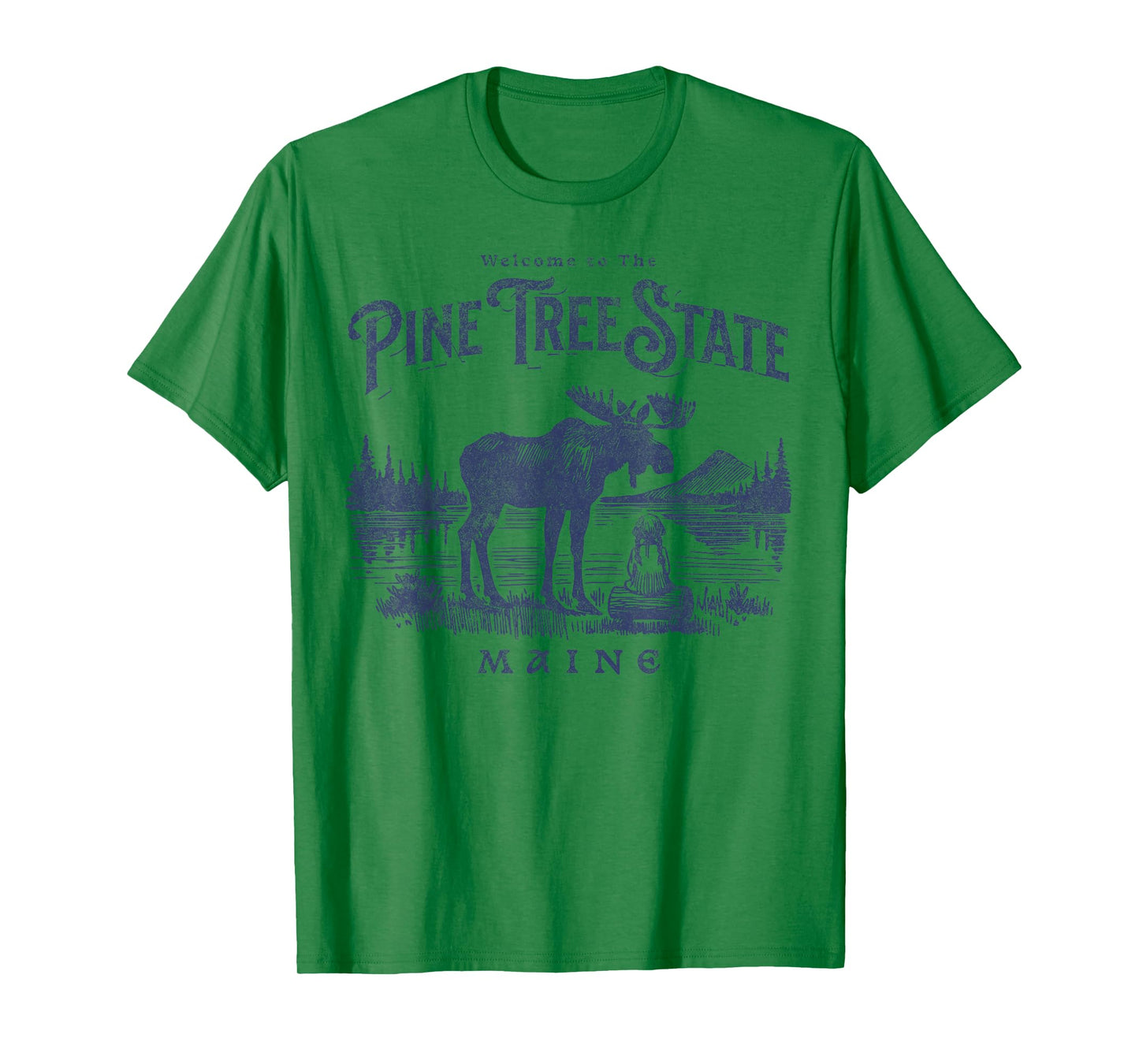 Vintage Maine Retro State Parks US Travel Hiking Graphic T-Shirt