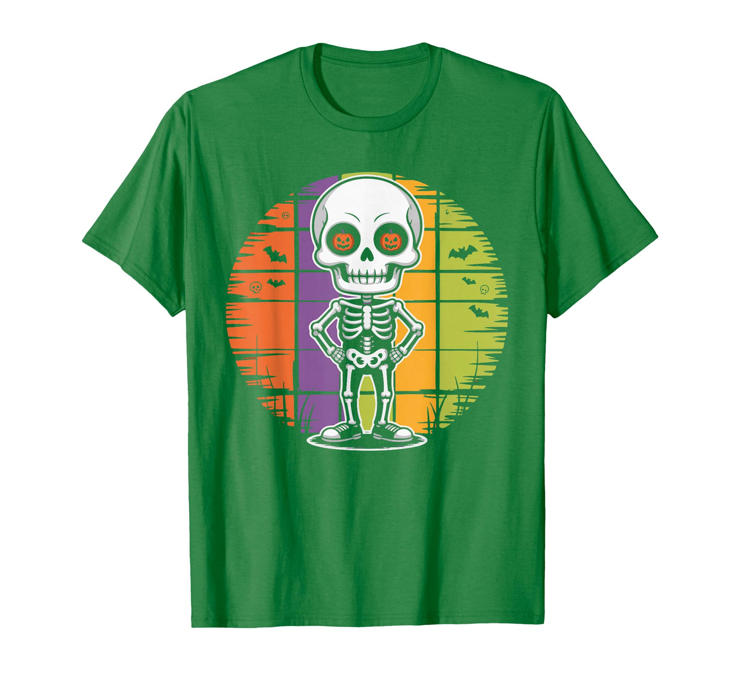 Retro Vintage Pumpkin Skeleton Halloween Costume Men Women T-Shirt