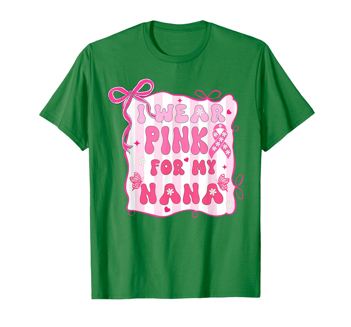 I Wear Pink for My Nana Grandma Preppy Breast Cancer T-Shirt
