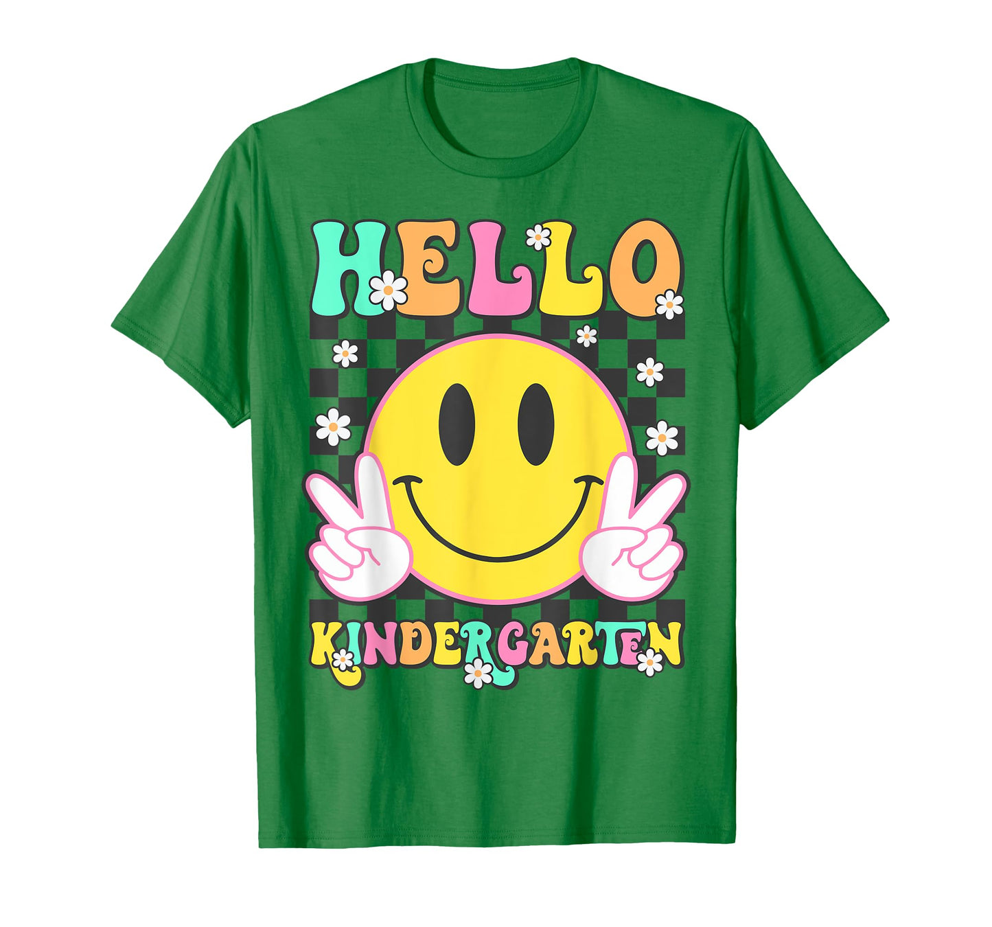 Hello Kindergarten Smile Face Back to School Girl Kid T-Shirt