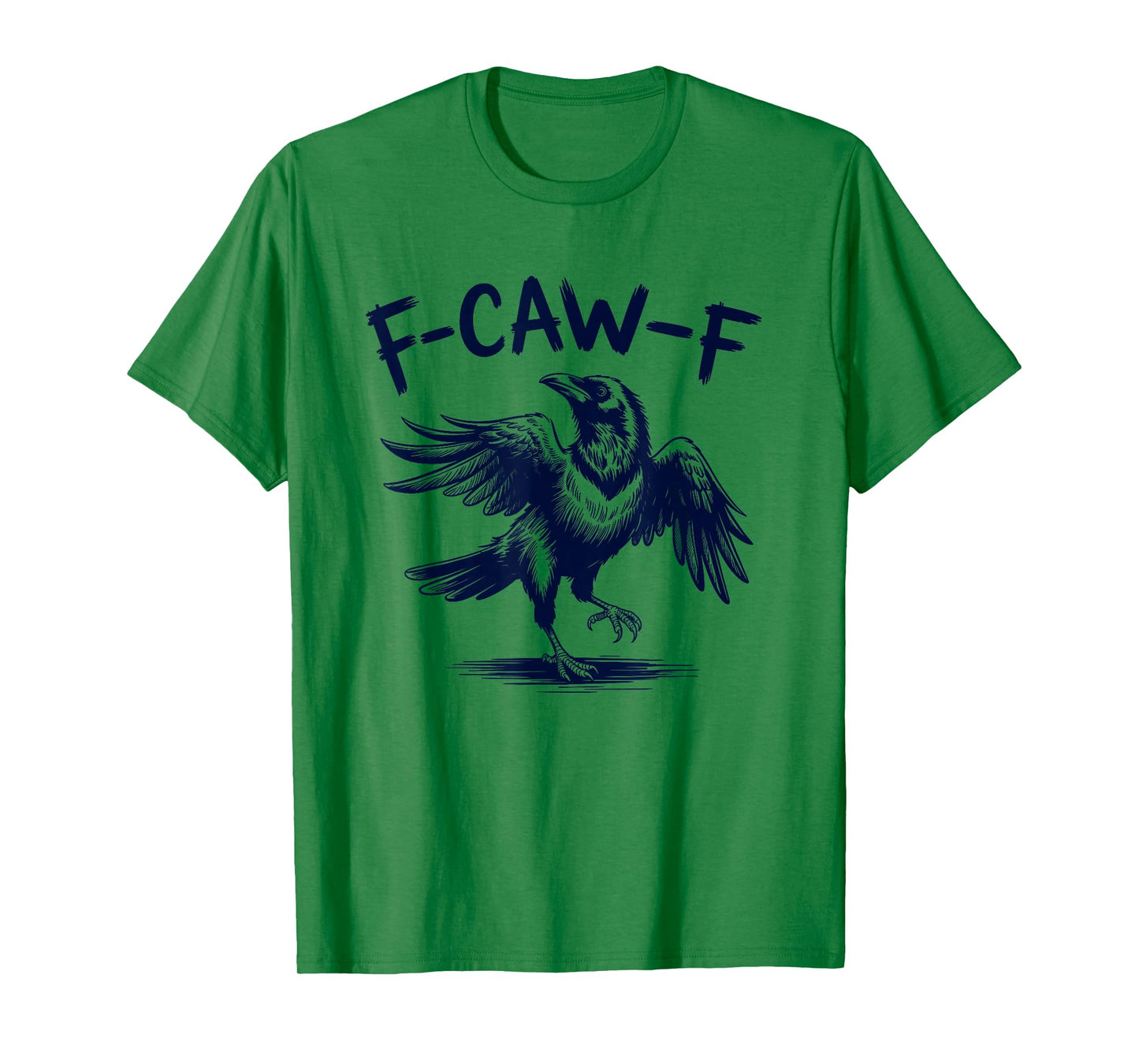 Black Crow F-Caw-F Funny Bird Moon Gothic Adult Humor T-Shirt