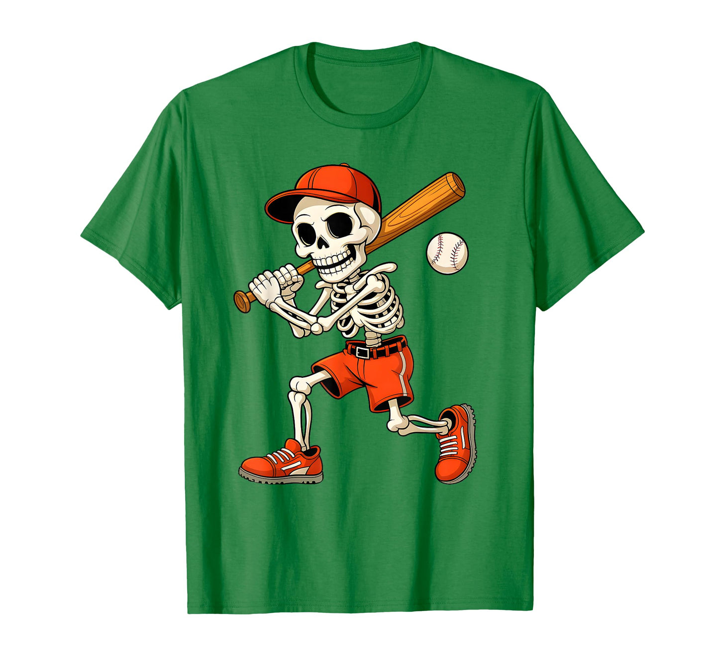 Skeleton Baseball Halloween Costume Funny Men Boys Kids Tee T-Shirt
