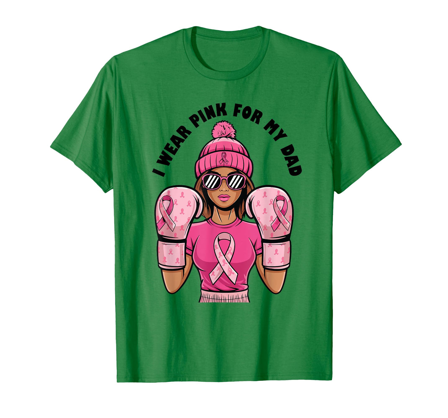 I Wear Pink For My Dad Pink Ribbon Breast Cancer Awareness T-Shirt