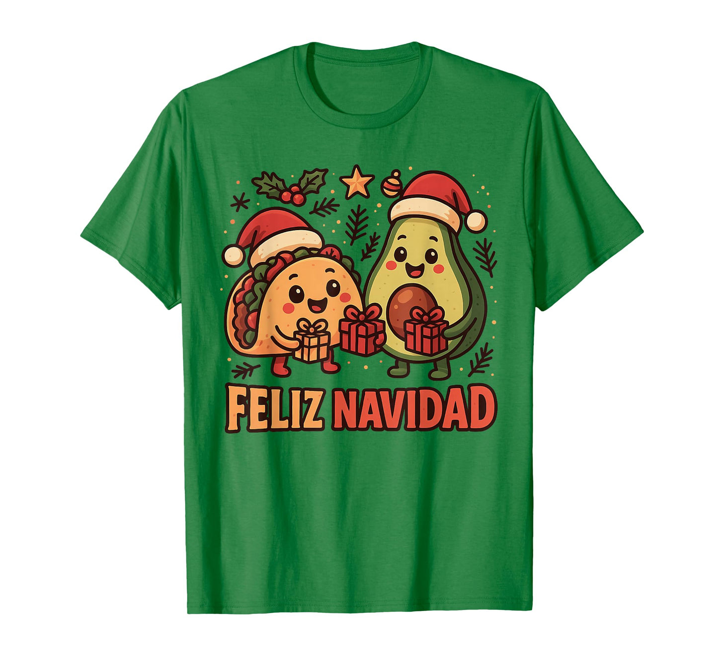 Feliz Navidad Avocado Tacos Mexican Xmas Family Matching T-Shirt