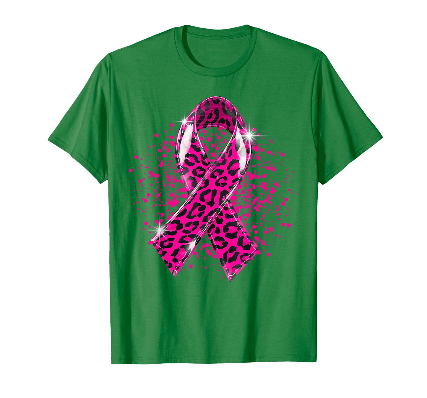 Breast Cancer Awareness Month Pink Ribbon Leopard Support T-Shirt