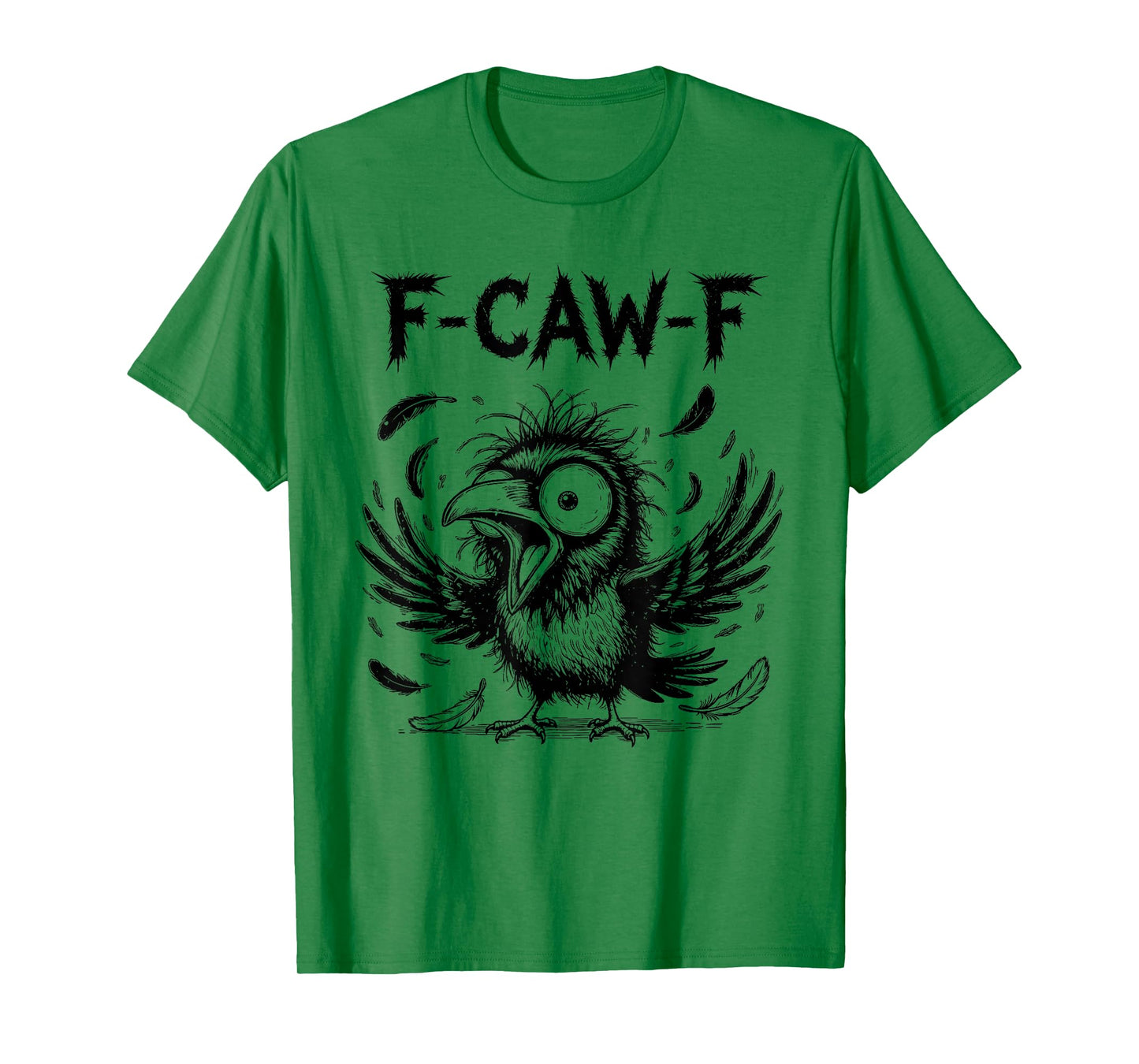 Funny Crow F-CAW-F Graphic Gothic Black Raven Moon Halloween T-Shirt