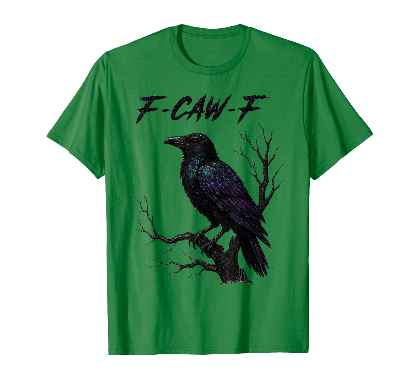 F-Caw-F Funny Raven Black Crow Spooky Season Halloween Retro T-Shirt