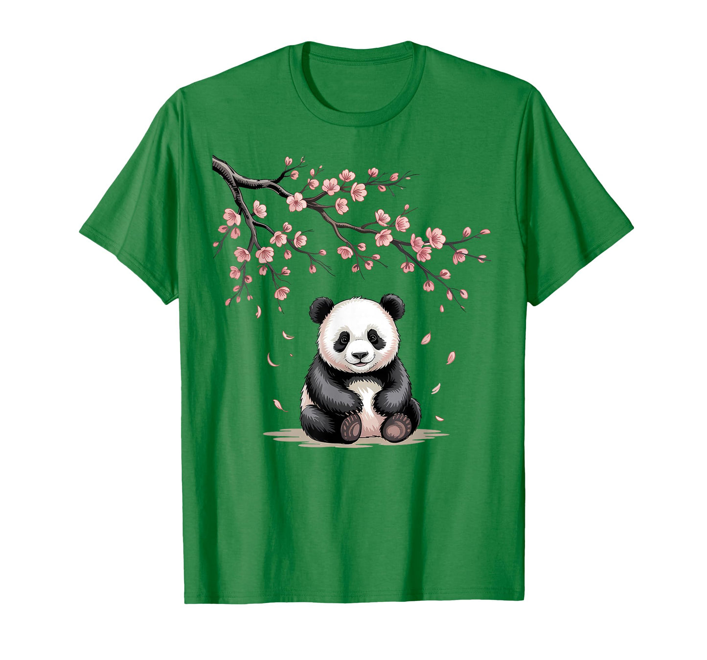 Cute Panda Sakura Cherry Blossoms Sumi-E Japanese Aesthetic T-Shirt