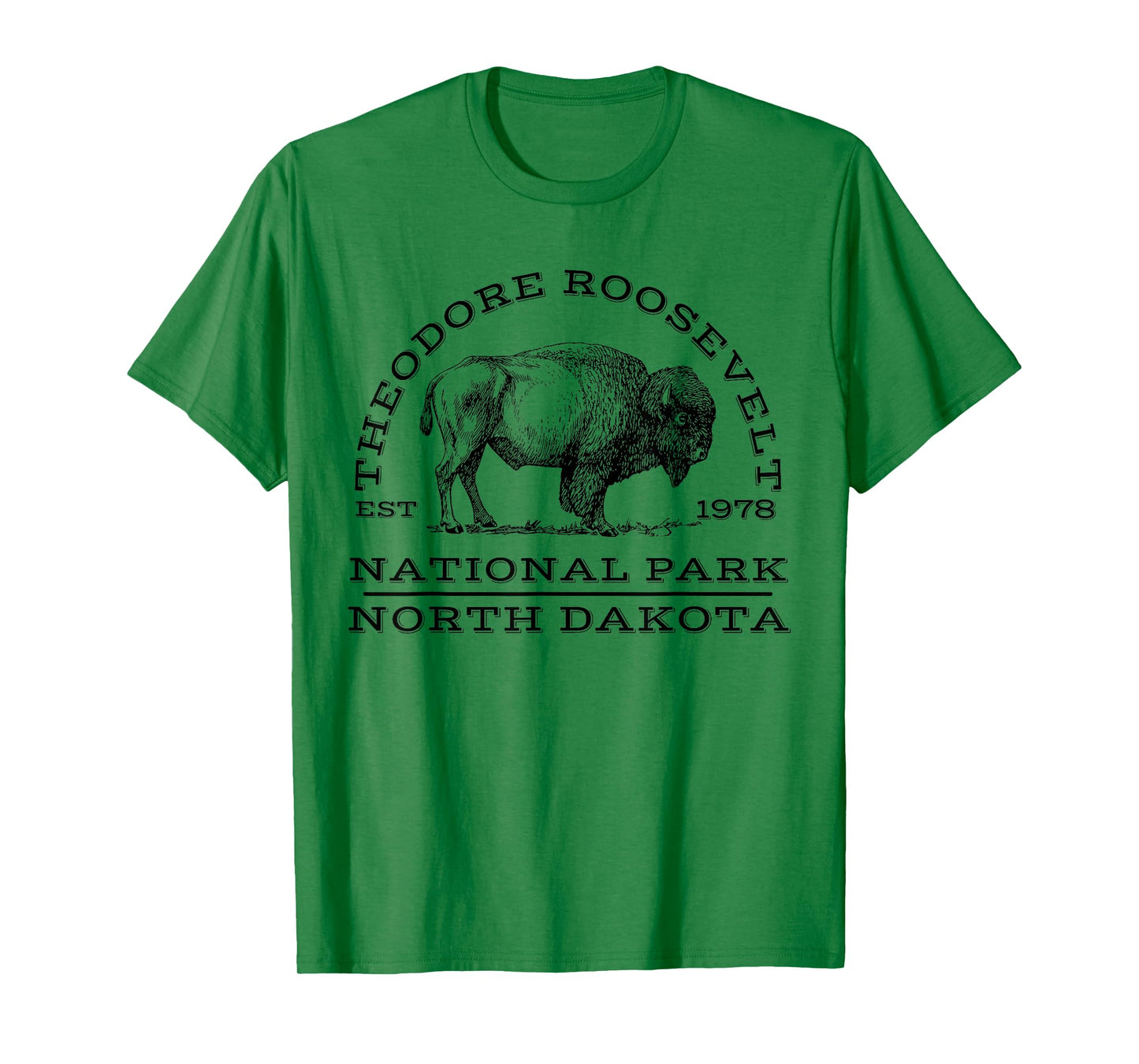 Theodore Roosevelt National Park Buffalo North Dakota Hike T-Shirt, Gray