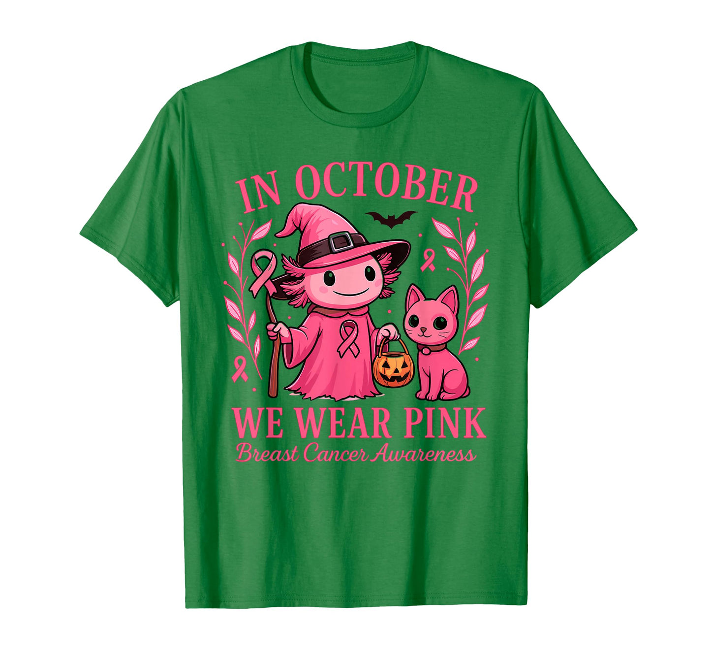 Axolotl Breast Cancer In October We Wear Pink Ribbon Kids T-Shirt