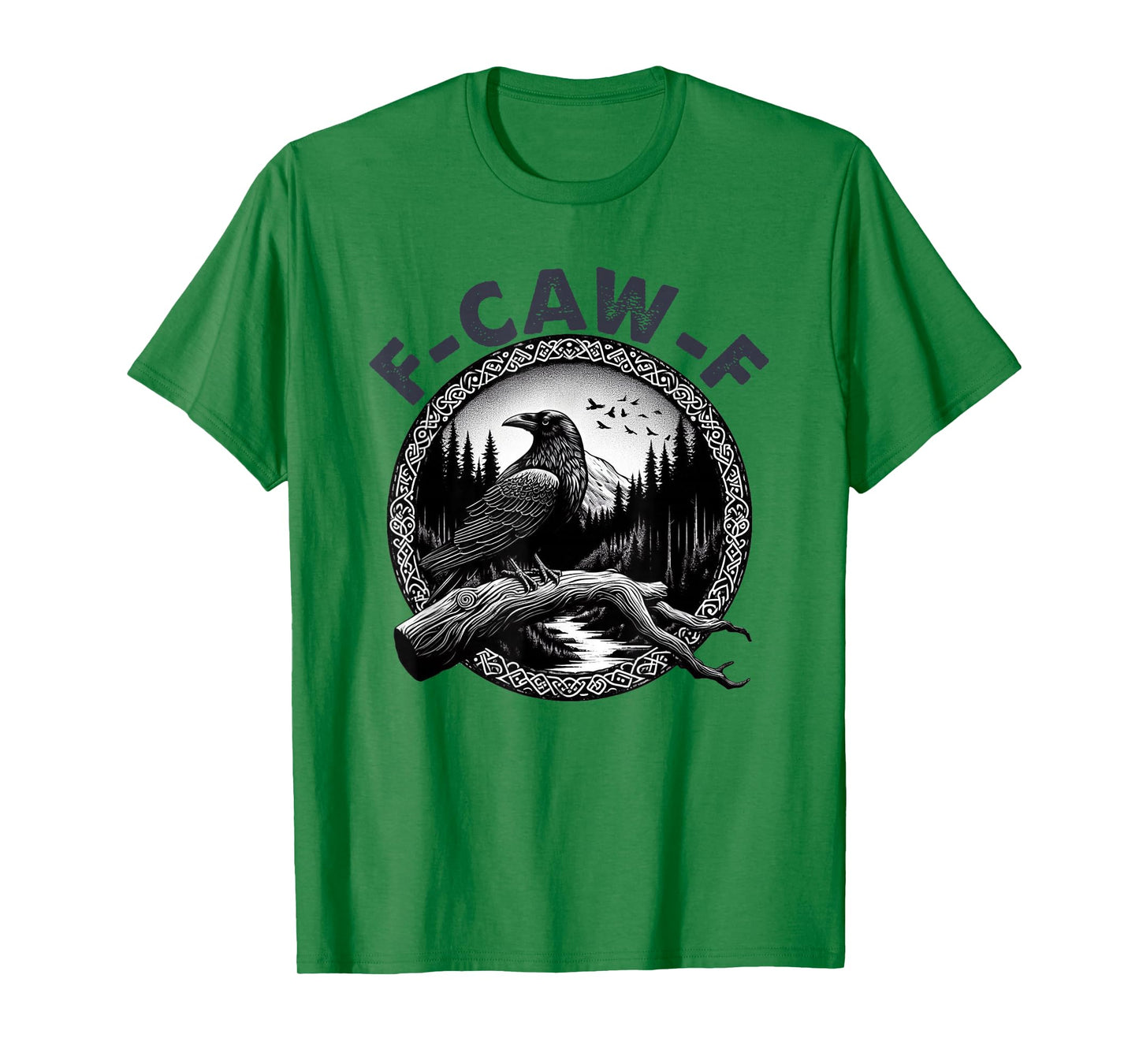 F-Caw-F Black Crow Pun Funny Bird Cawing Grunge Halloween T-Shirt
