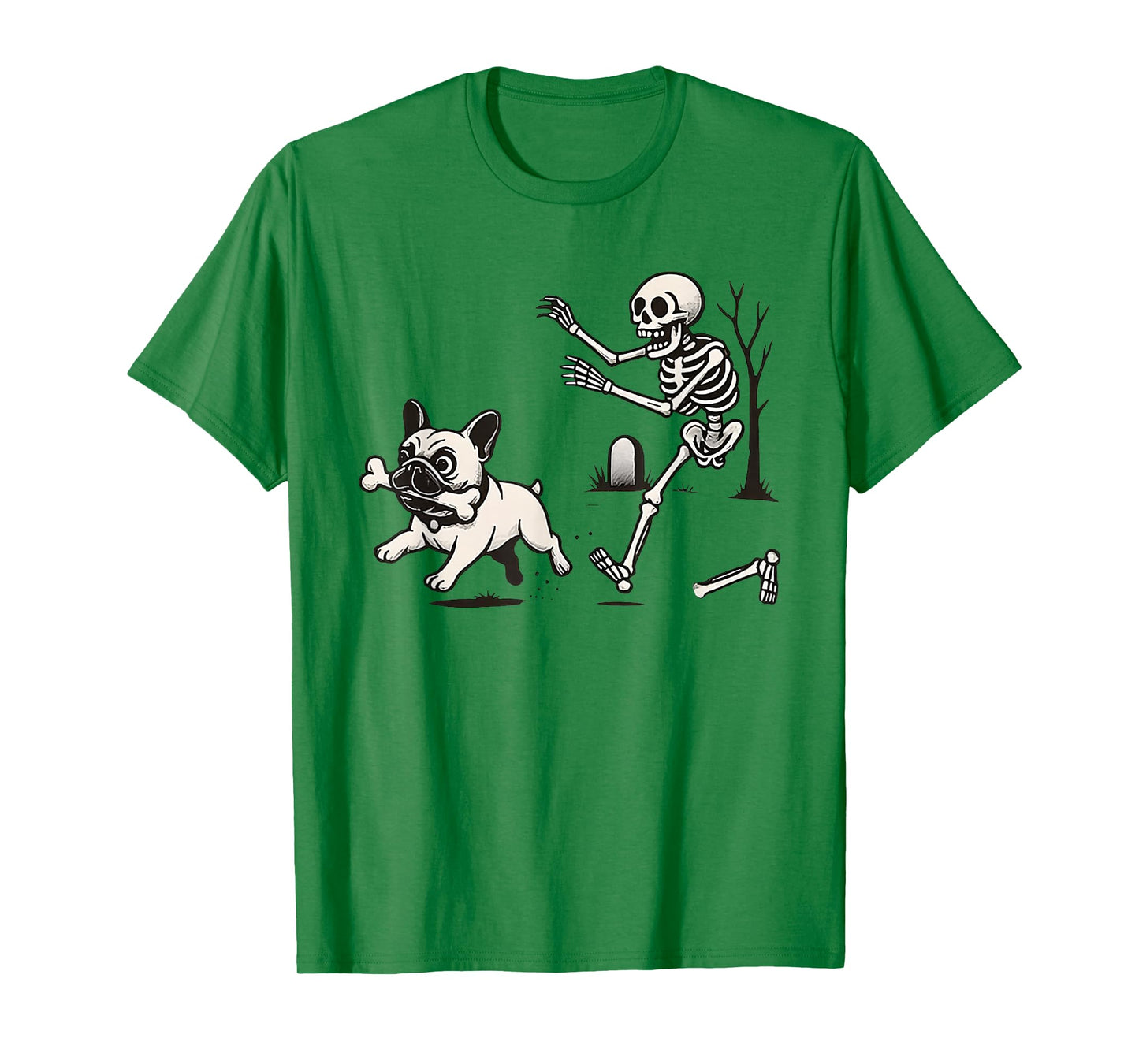 Funny Skeleton Chasing Corgi Halloween Dog Mom Pet Lover T-Shirt