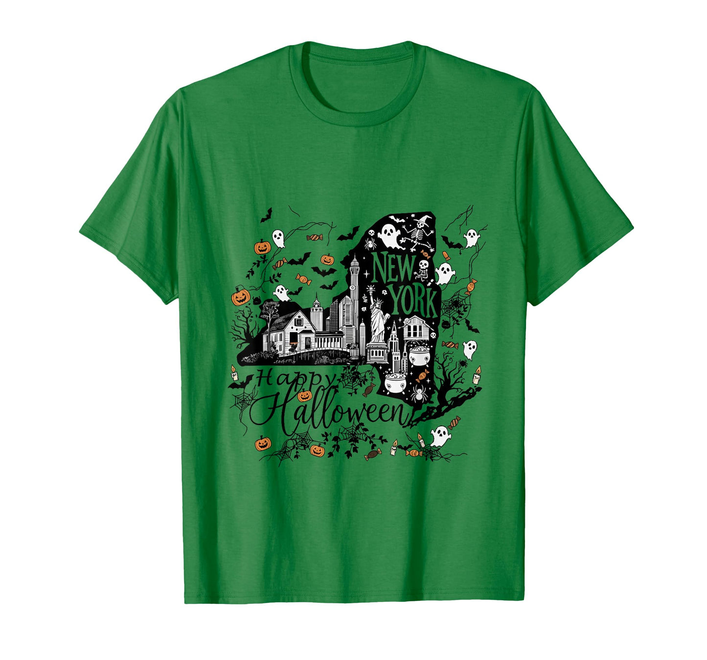 Happy Halloween, Scary New York Skyline Haunted Funny T-Shirt