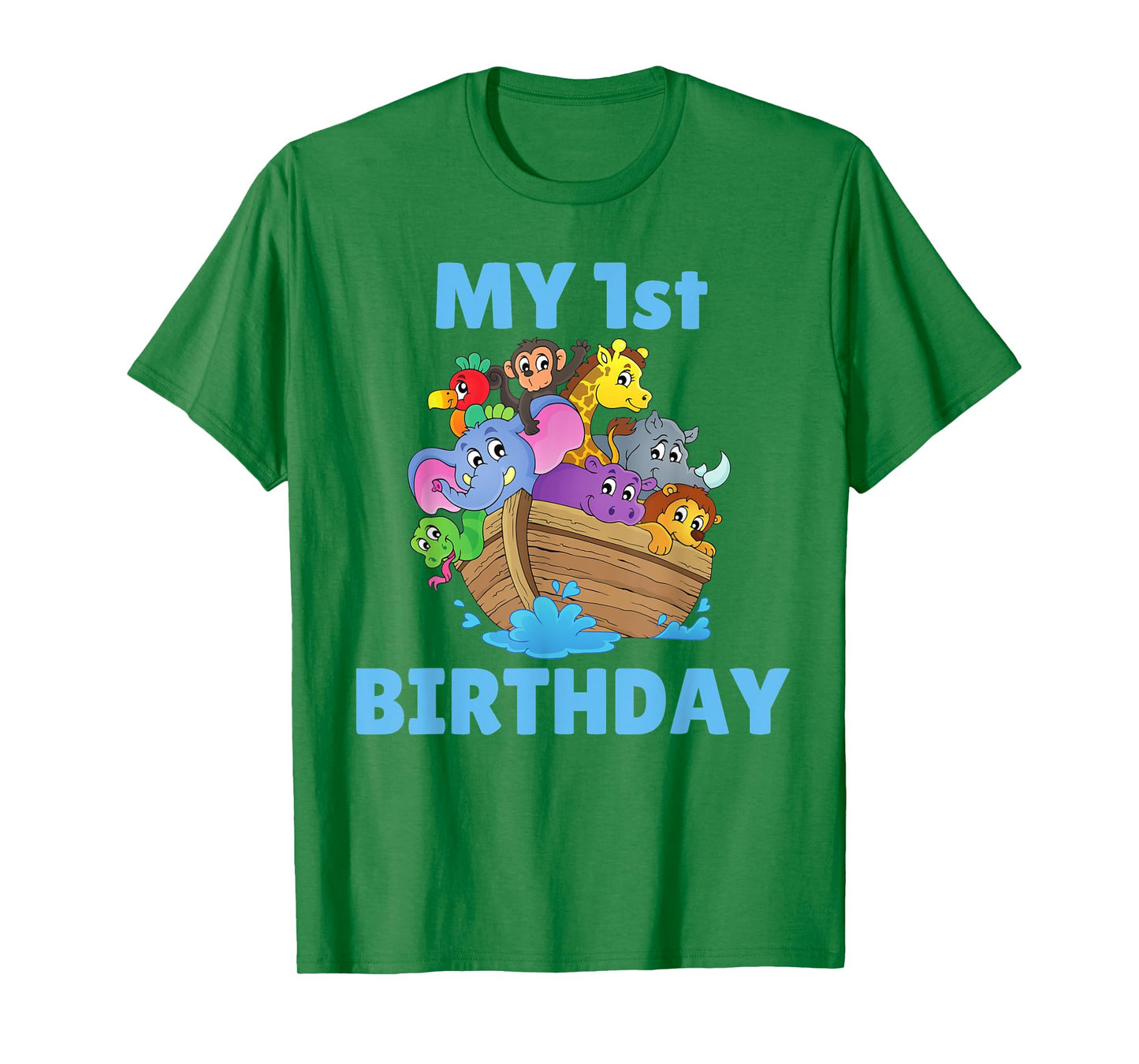 Noahs Ark First Birthday Party 1st Year Kids Toddler Animals T-Shirt