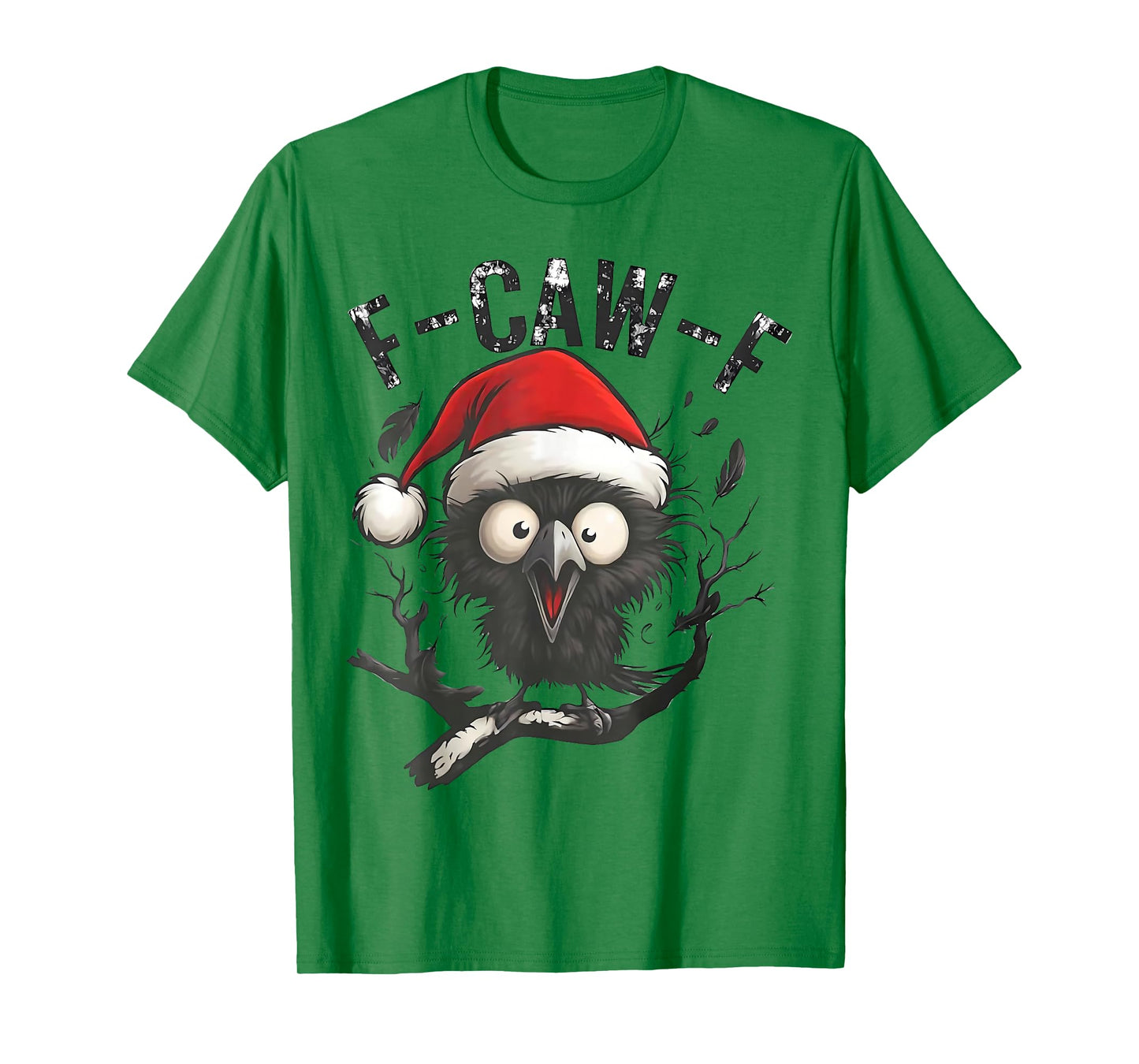 F-Caw-F Black Crow Bird Retro Vintage Christmas T-Shirt