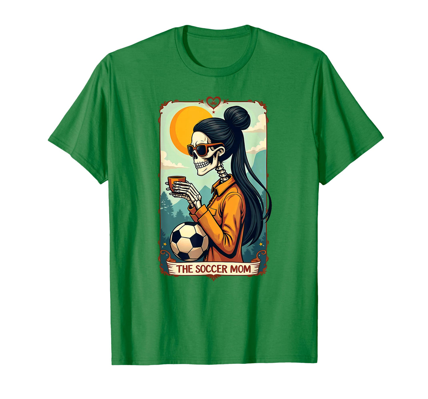 Gothic Tarot Card Skeleton Coffee Soccer Mom T-Shirt