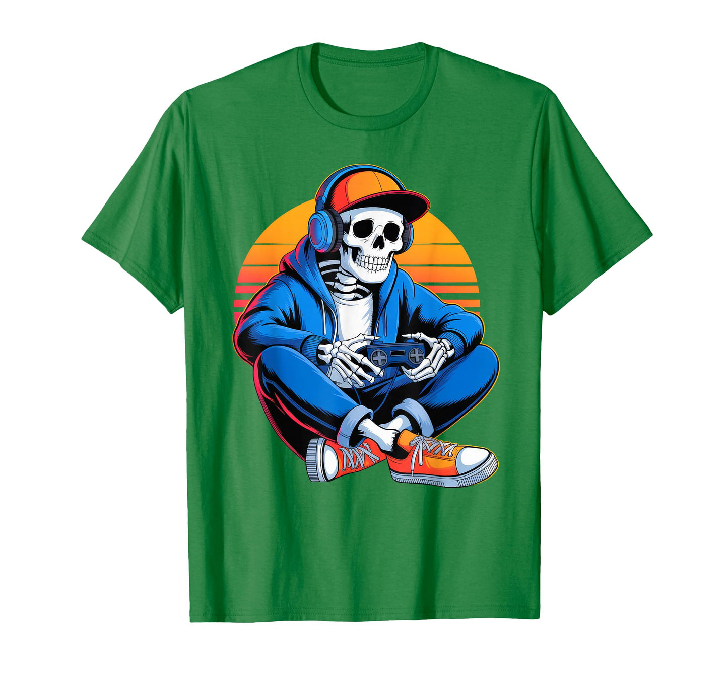 Skeleton Video Game Halloween Gaming Gamer Boys Men Kids T-Shirt