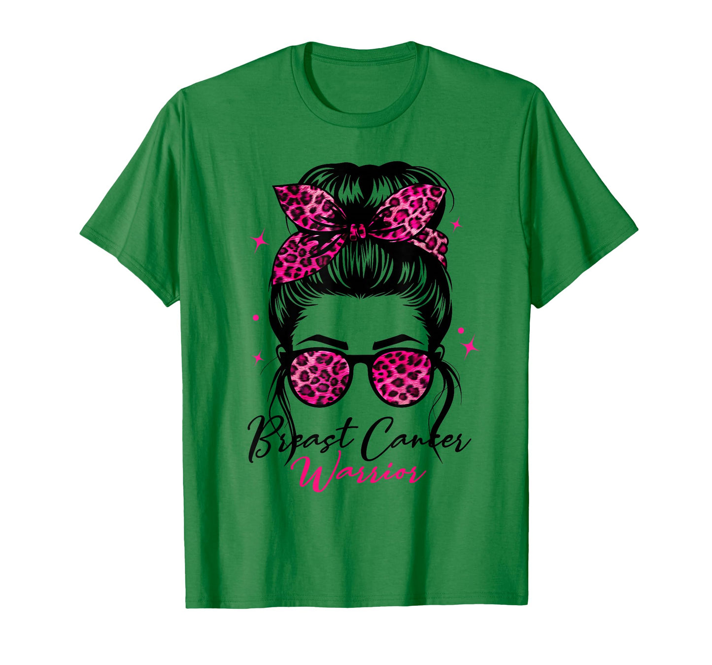 Breast cancer awareness warrior messy bun pink women warrior T-Shirt
