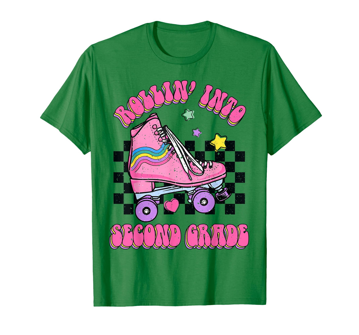 Rollin Into Second Grade Skating Back To School Kids Girls T-Shirt