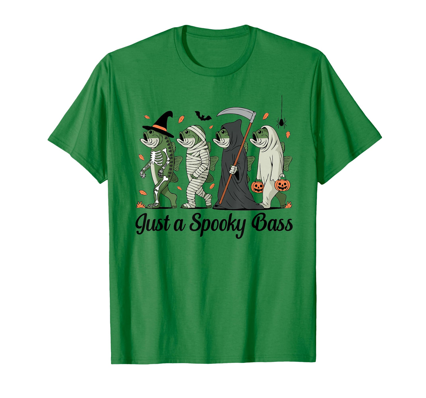 Spooky Bass Angling Fishing Halloween T-Shirt