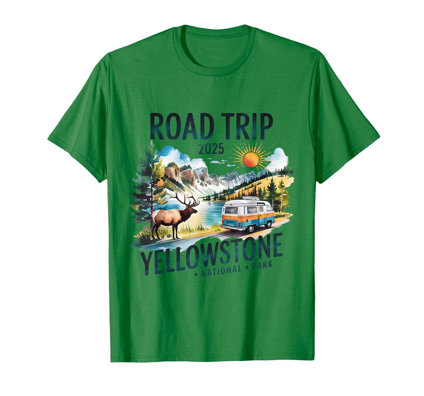Yellowstone Road Trip 2025 Nature Adventure Souvenir Design T-Shirt