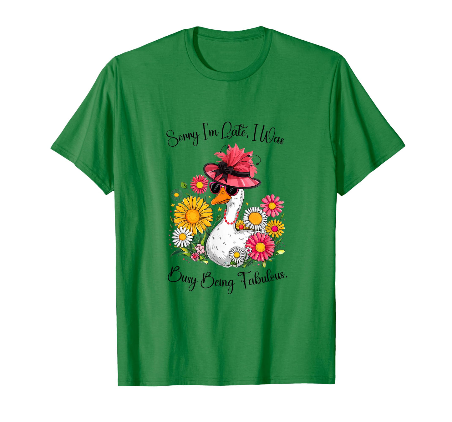 Fabulous Goose T Shirt Funny Floral Animal for Women T-Shirt