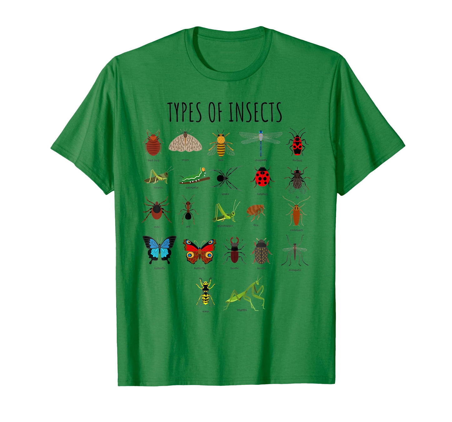 Kids Types Of Insects Bug Identification Science T-Shirt