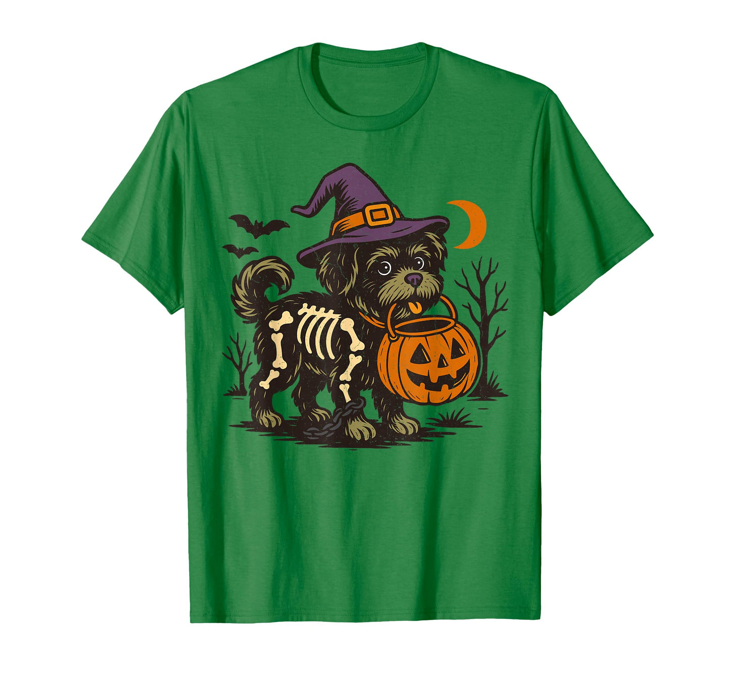 Halloween Shih Tzu Tees Dog Skeleton Spooky Chinese Lion Dog T-Shirt