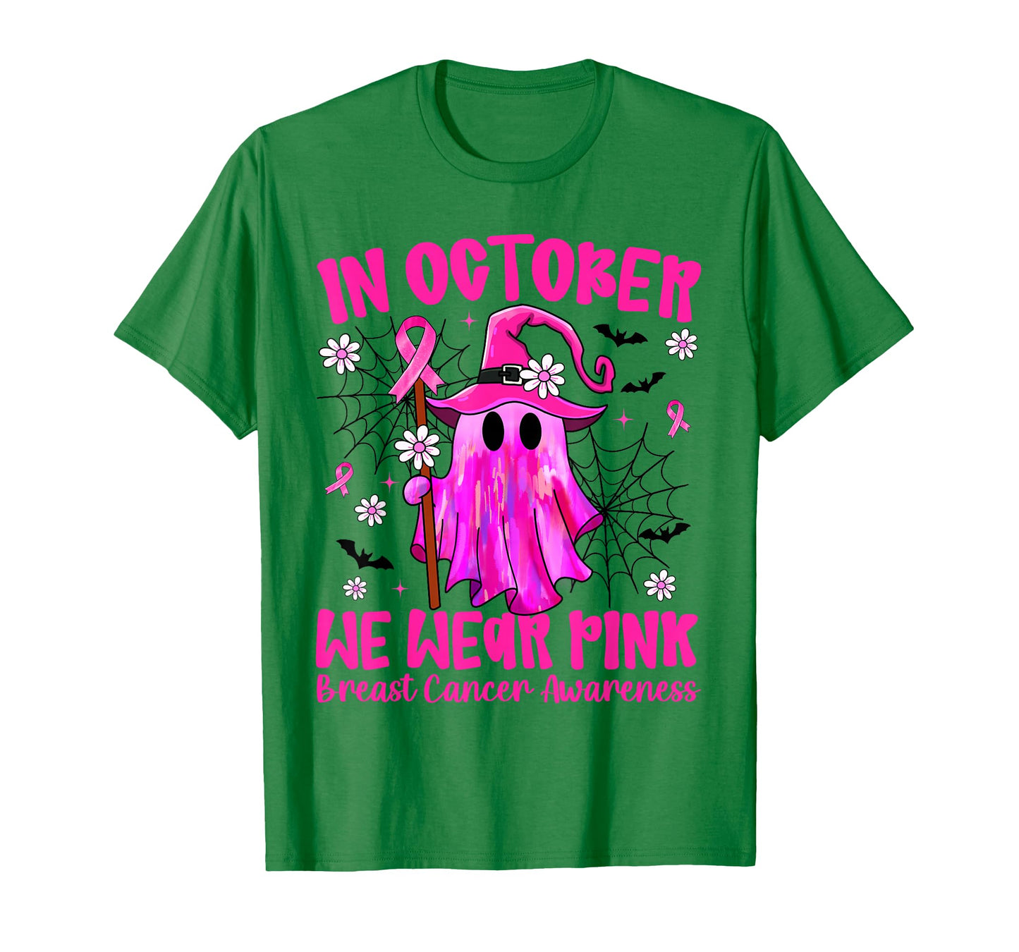 Breast Cancer Women Halloween in October We Wear Pink T-Shirt