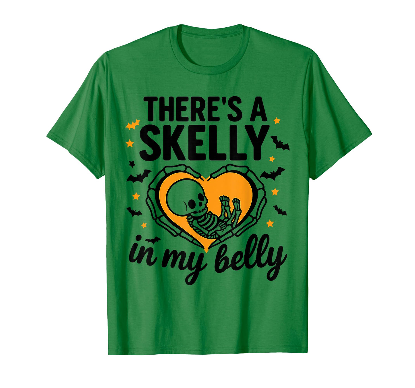 Theres A Skelly in My Belly Funny Pregnancy Halloween T-Shirt