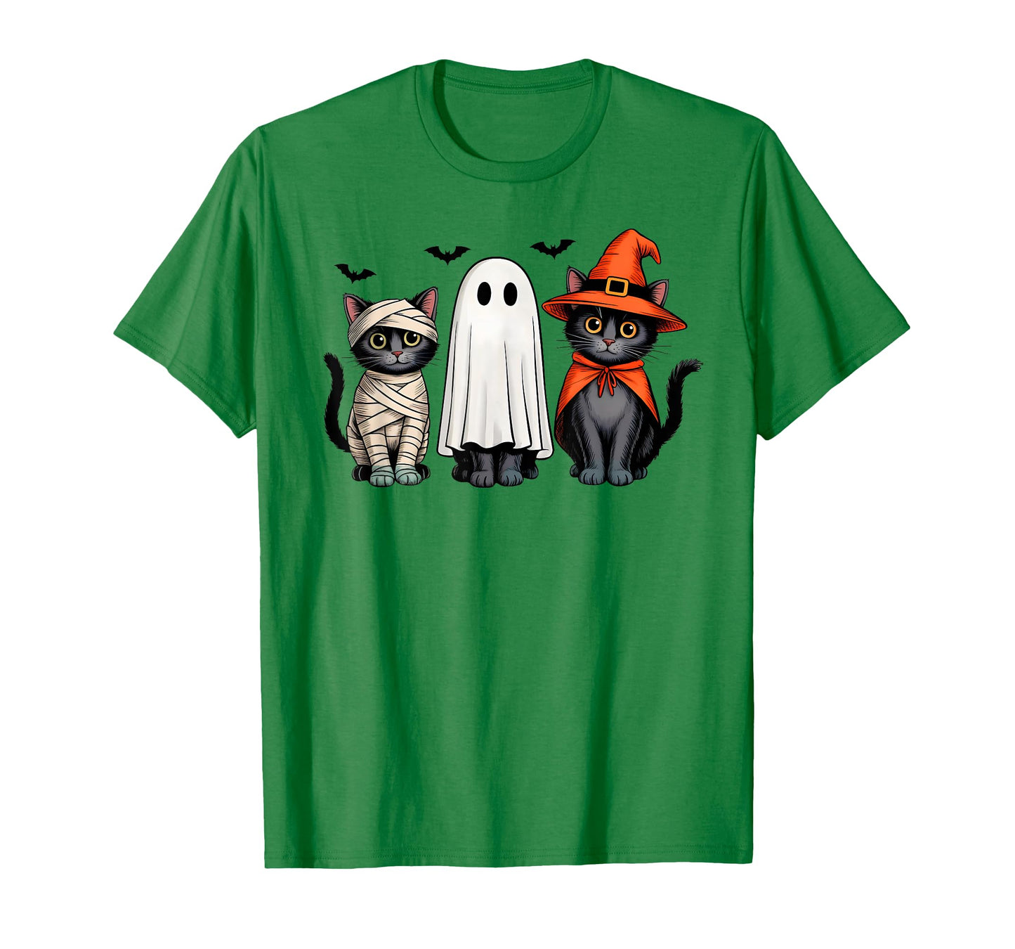 Cute Halloween Black Cat Ghost Witch Pumpkin for Girls Women T-Shirt