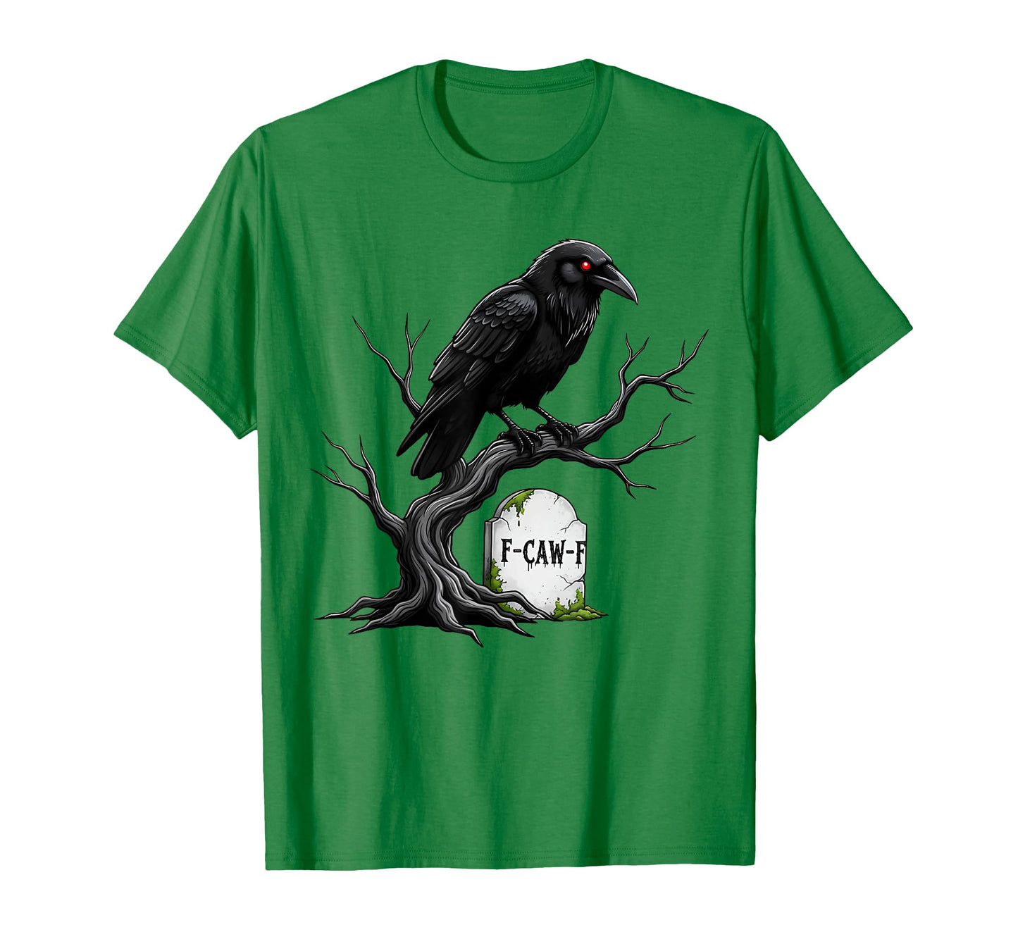 Halloween Black Crow F-Caw-F Funny Black Bird Men Women T-Shirt