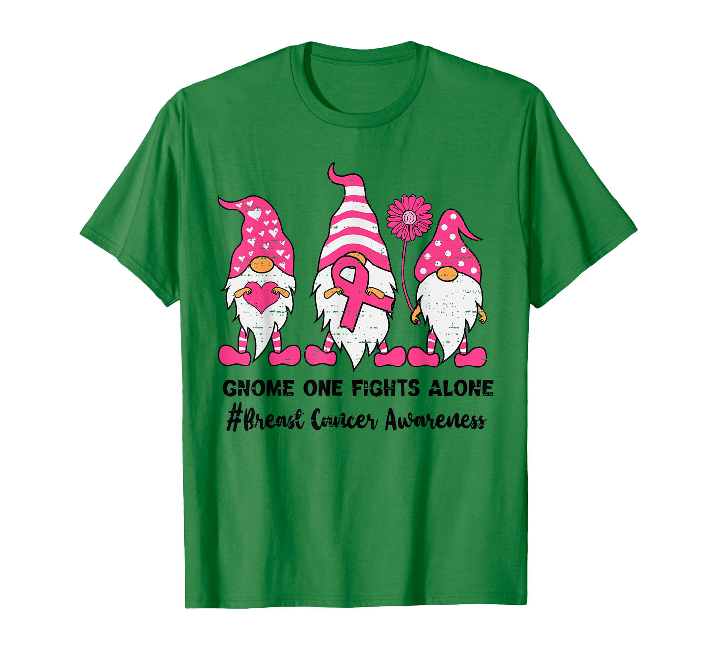 Breast Cancer Awareness Gnome Pink Ribbon Support Squad T-Shirt