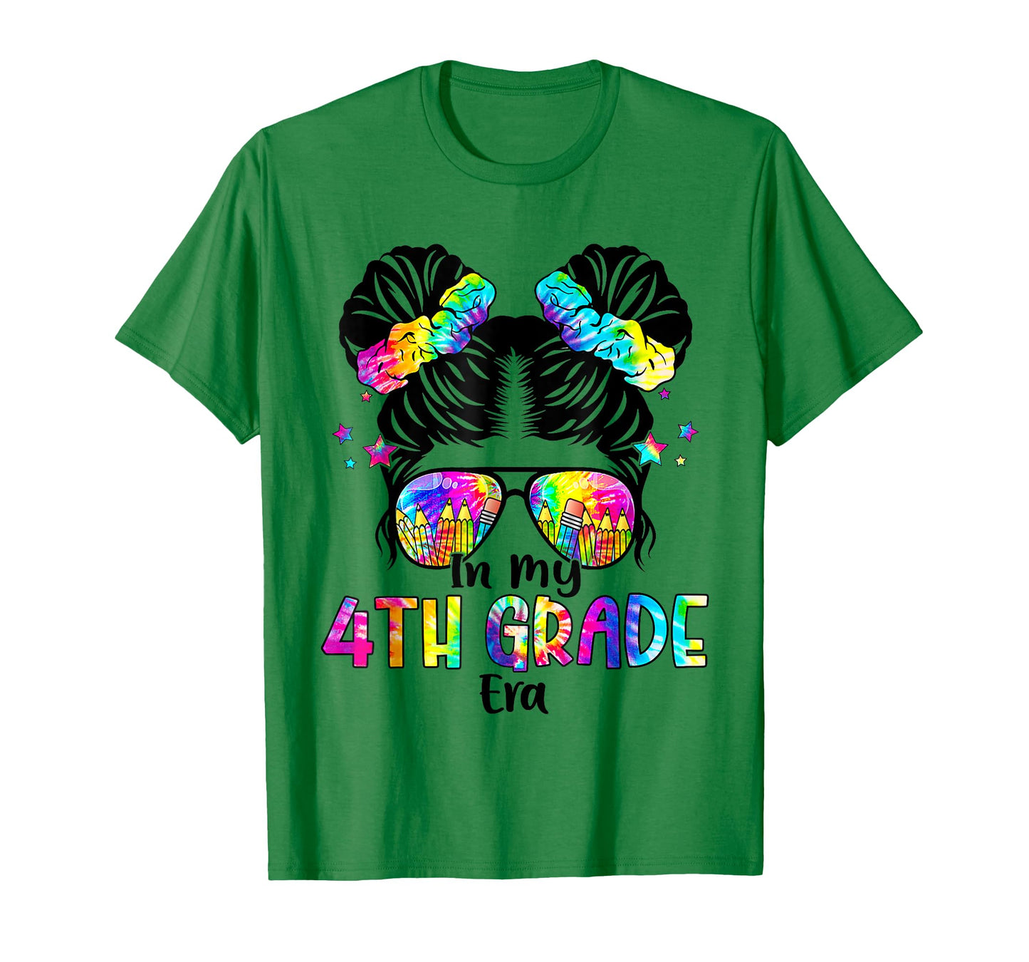 In My 4th Grade Era Messy Bun Fourth Grade Back To School T-Shirt