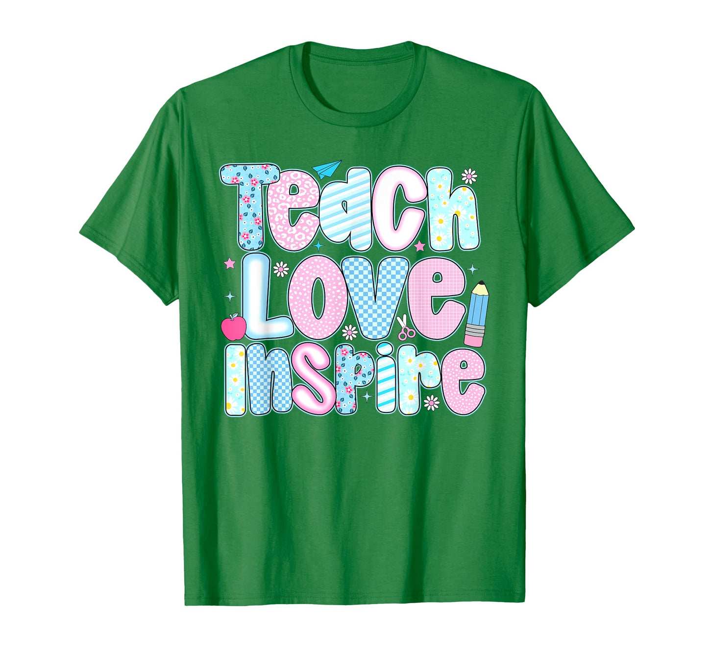 Teach Love Inspire Teacher Happy First Day Back To School T-Shirt