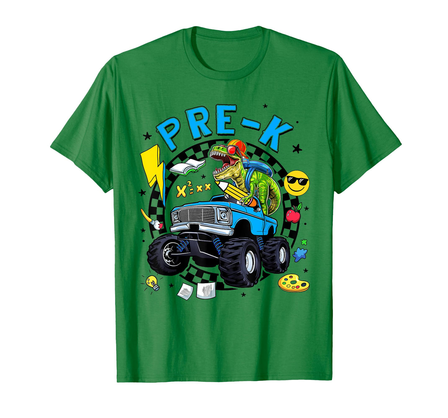 Cute Pre-K Dinosaur Dino Truck Back To School Kids Boys T-Shirt