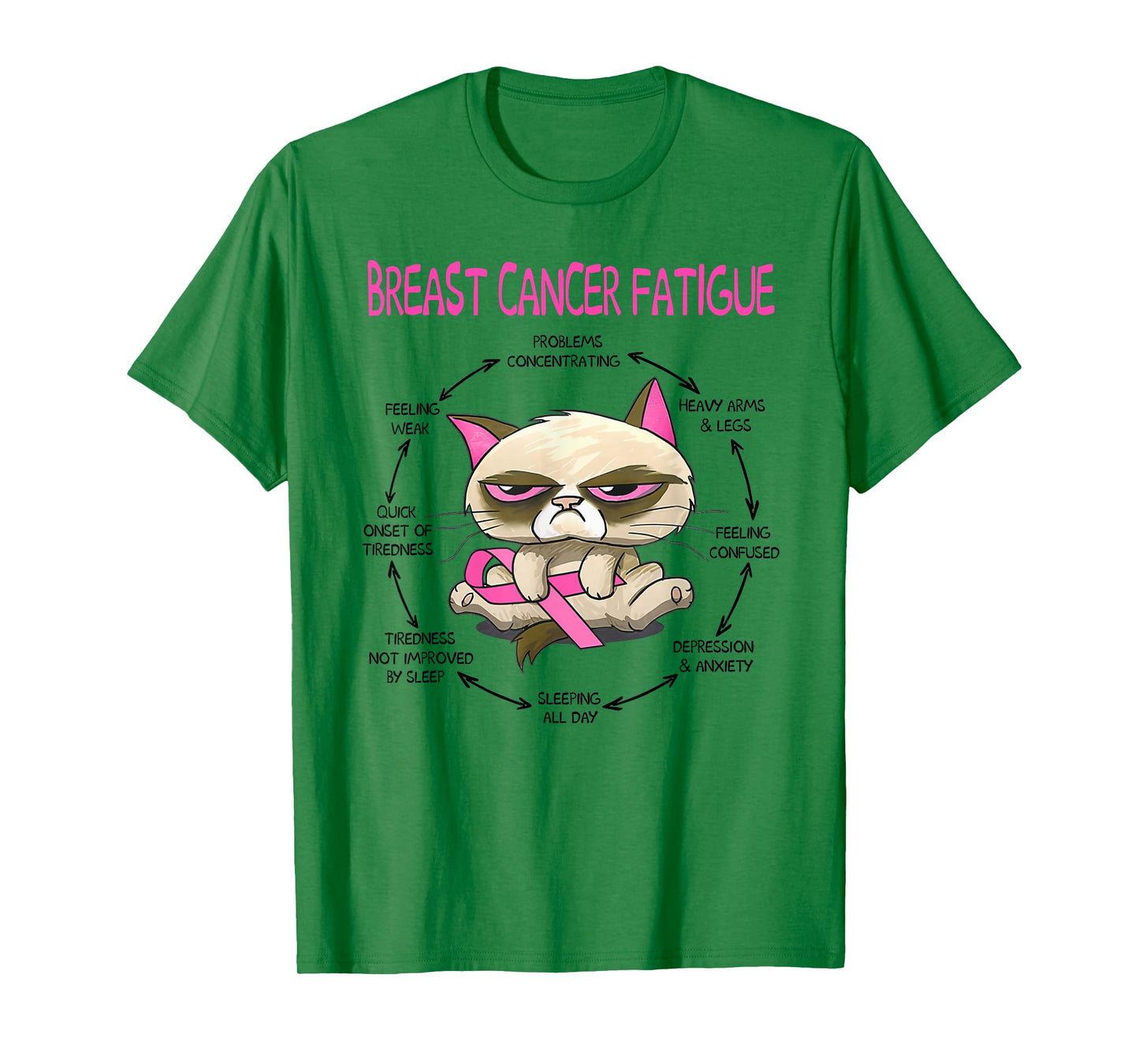Breast cancer fatigue cat T-Shirt for Men Women