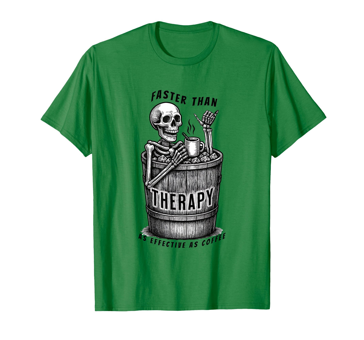 Cold Plunge Skeleton Design – Cold Bath Therapy and Coffee T-Shirt