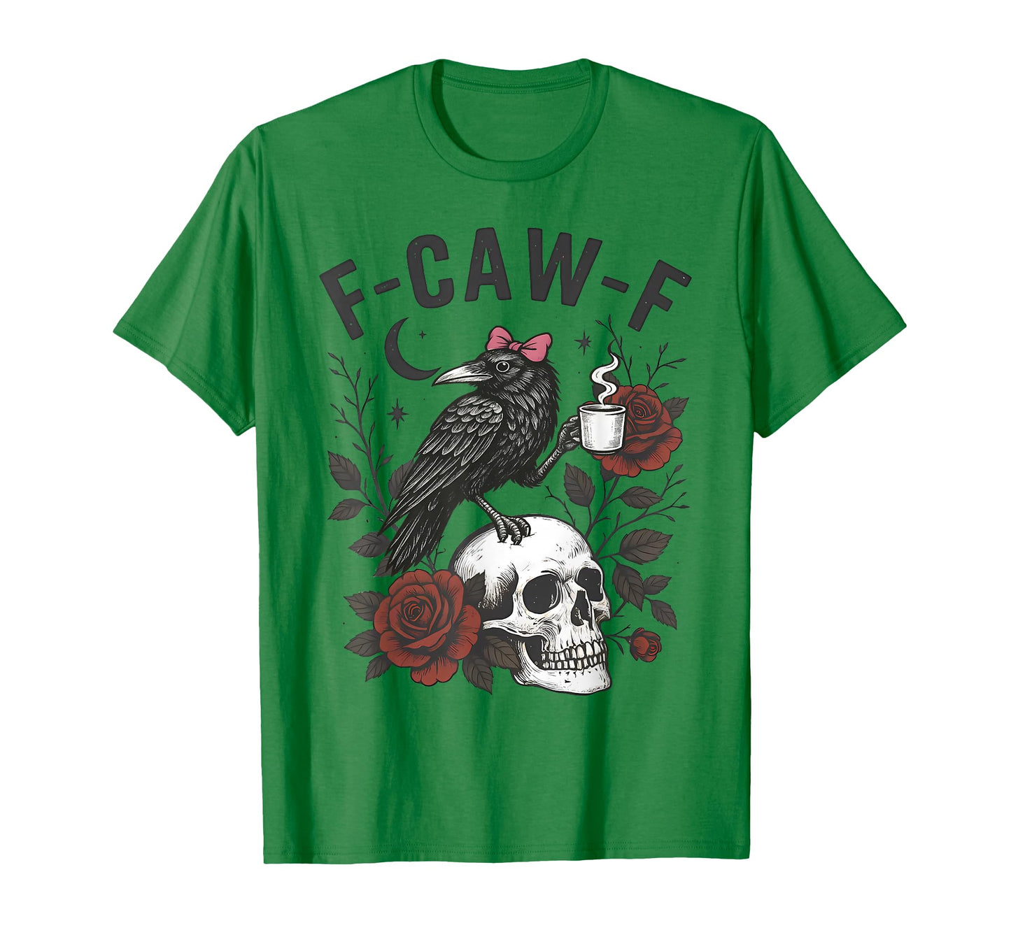 F-Caw-F Black Crow Pun Funny Bird Cawing Grunge Halloween T-Shirt