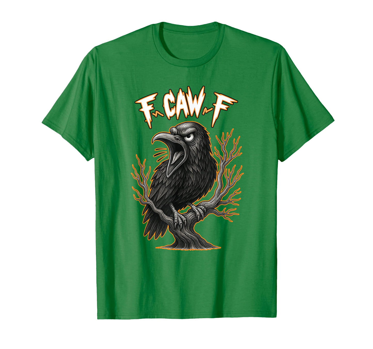 F-CAW-F Crow Shirt Funny Vintage-Look Lazy Halloween Costume T-Shirt