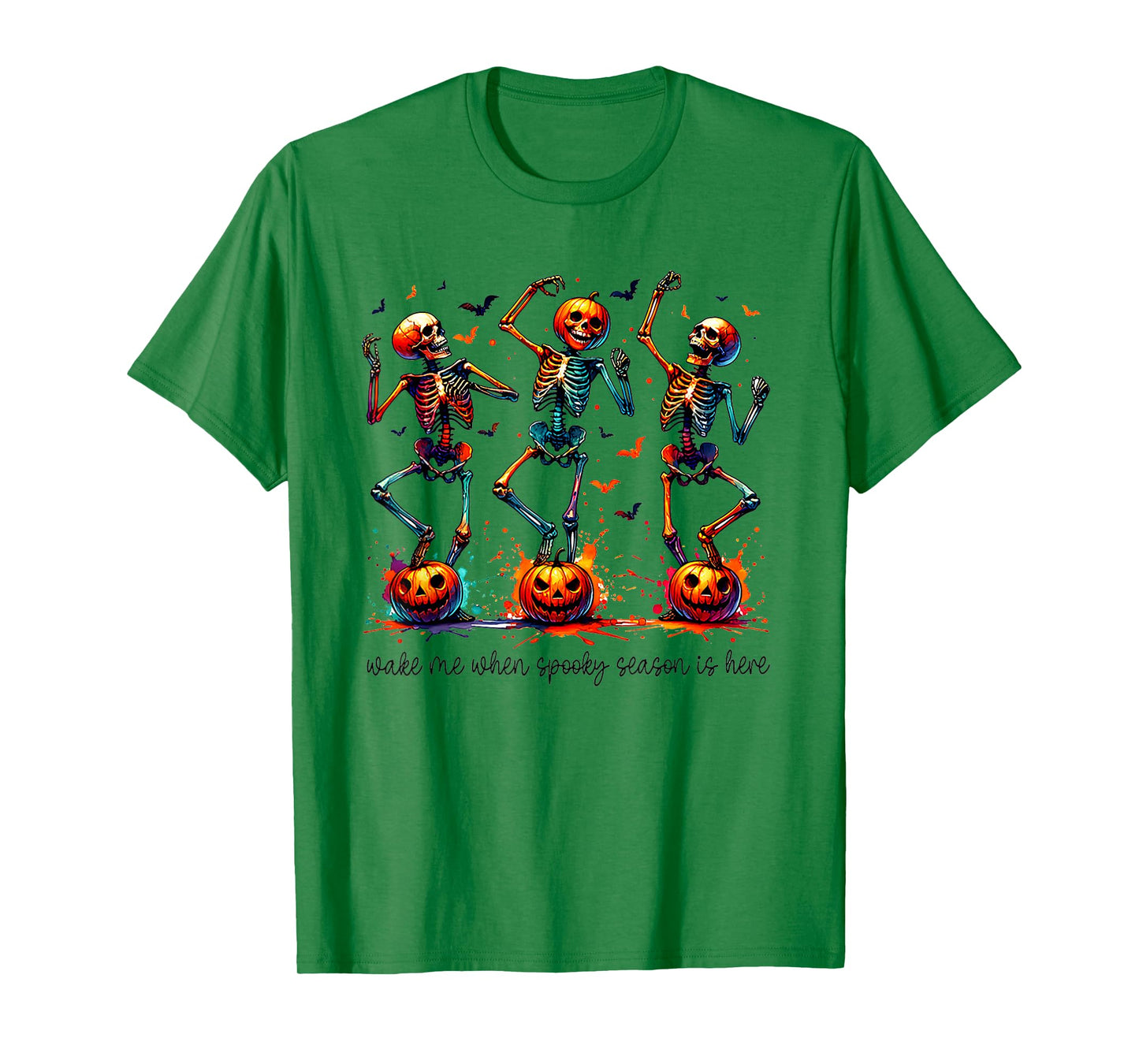 Wake Me When It's Halloween Funny Dancing Skeleton Halloween T-Shirt
