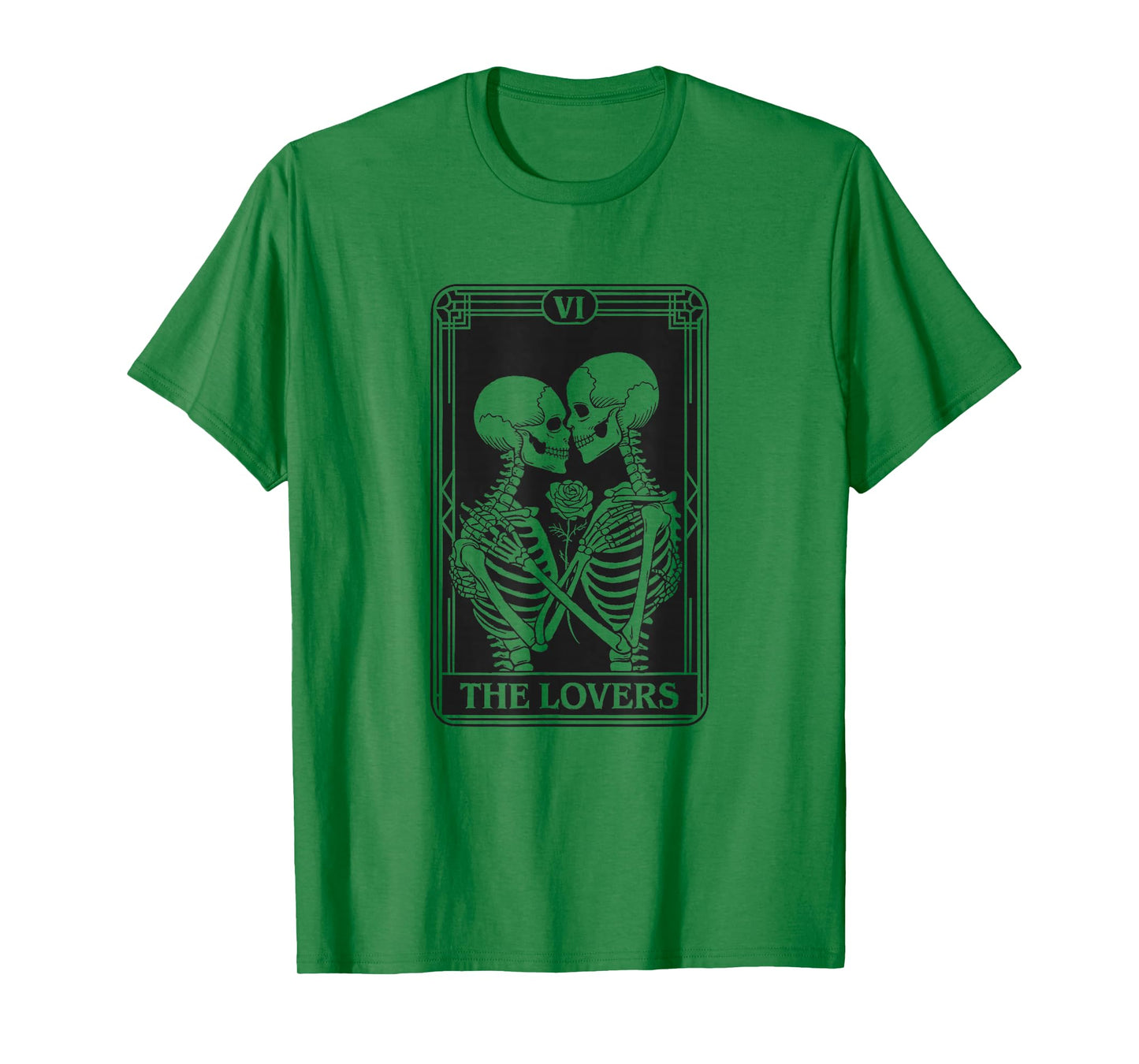 The Lovers Skeleton Tarot Card Astrology Goth Halloween T-Shirt