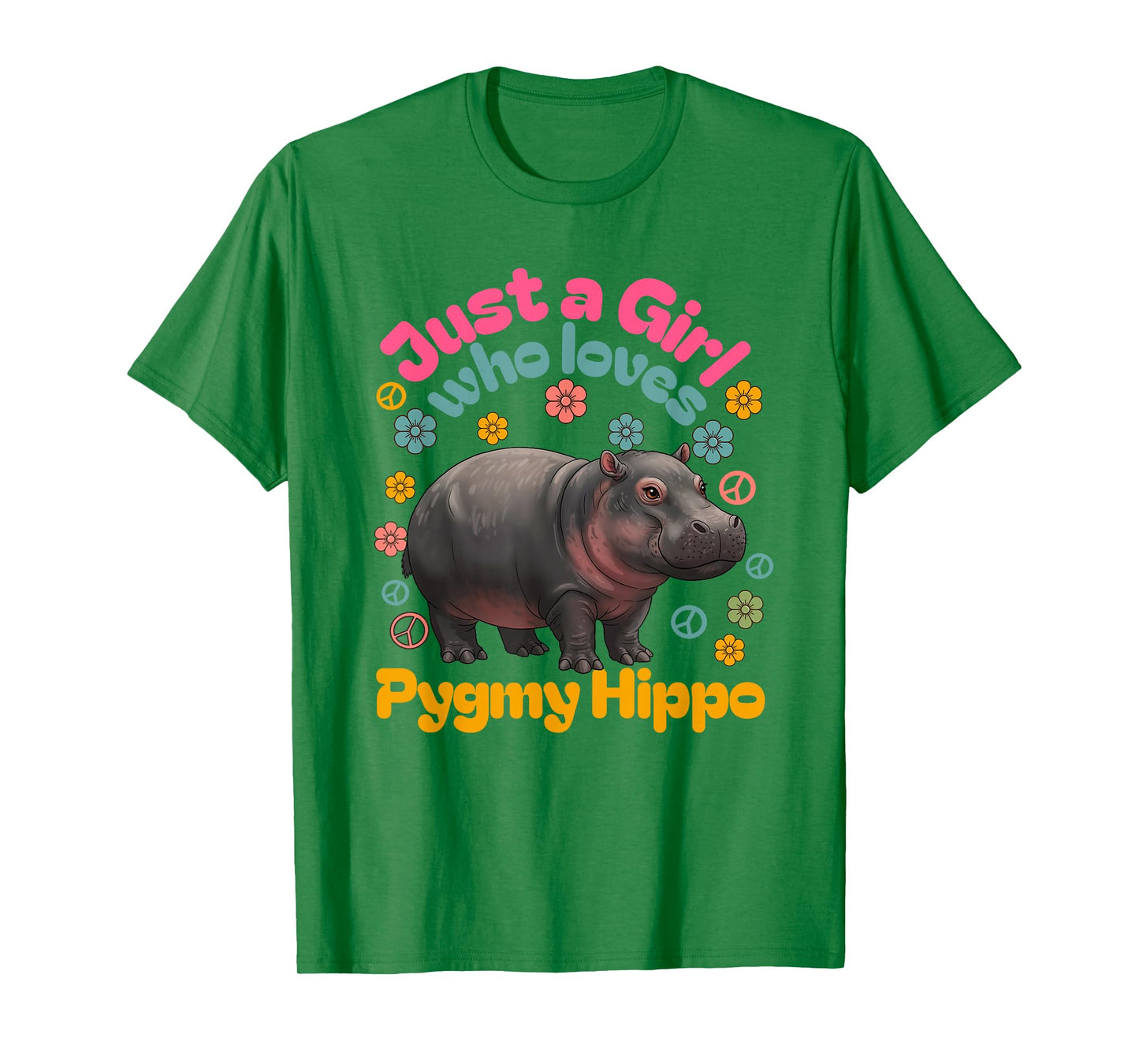 Just A Girl Pygmy Hippo Hippopotamus Funny Cute T-Shirt