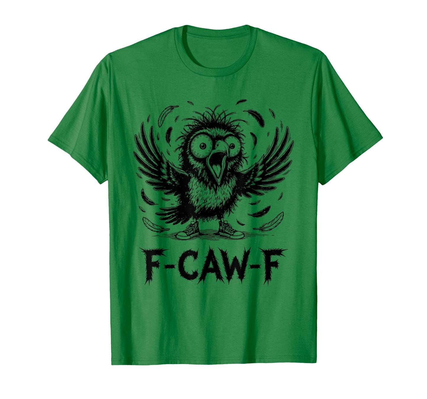 Funny Crow F-CAW-F Graphic Gothic Black Raven Moon Halloween T-Shirt